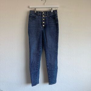 Express Pearl Detail Button-Fly Jeans